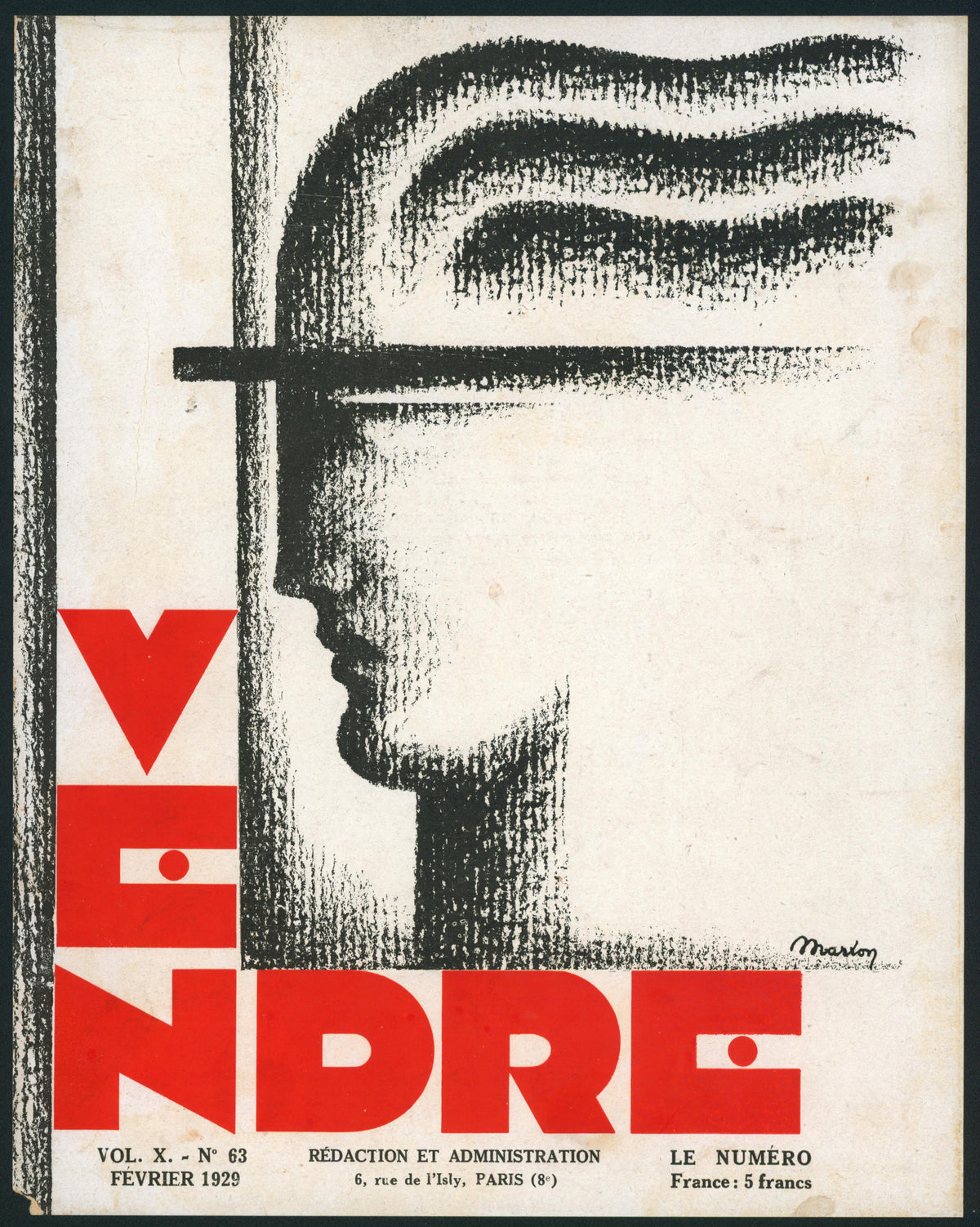The Modern Thinker- Vendre Cover - Authentic Vintage Cover Art