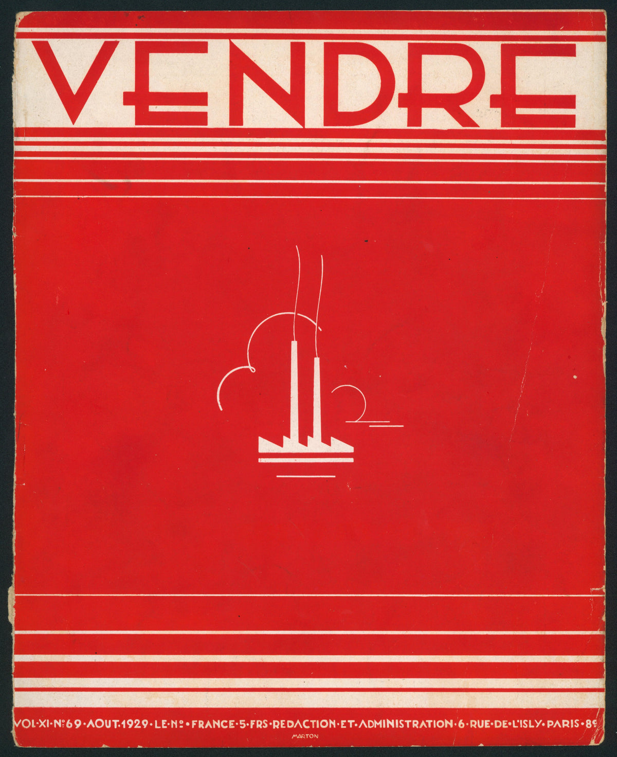 Parisian Modernism- Vendre Cover - Authentic Vintage Cover Art