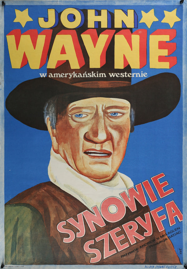 Sons of Katie Elder, John Wayne- Polish Release - Authentic Vintage Poster