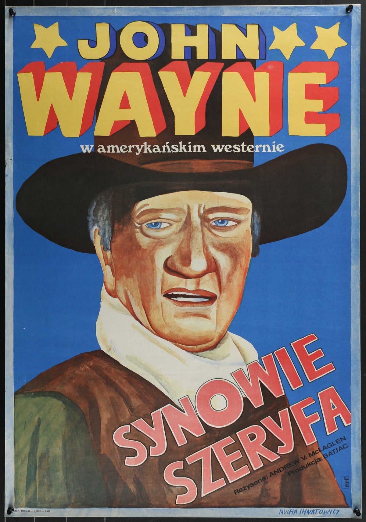 Sons of Katie Elder, John Wayne- Polish Release - Authentic Vintage Poster