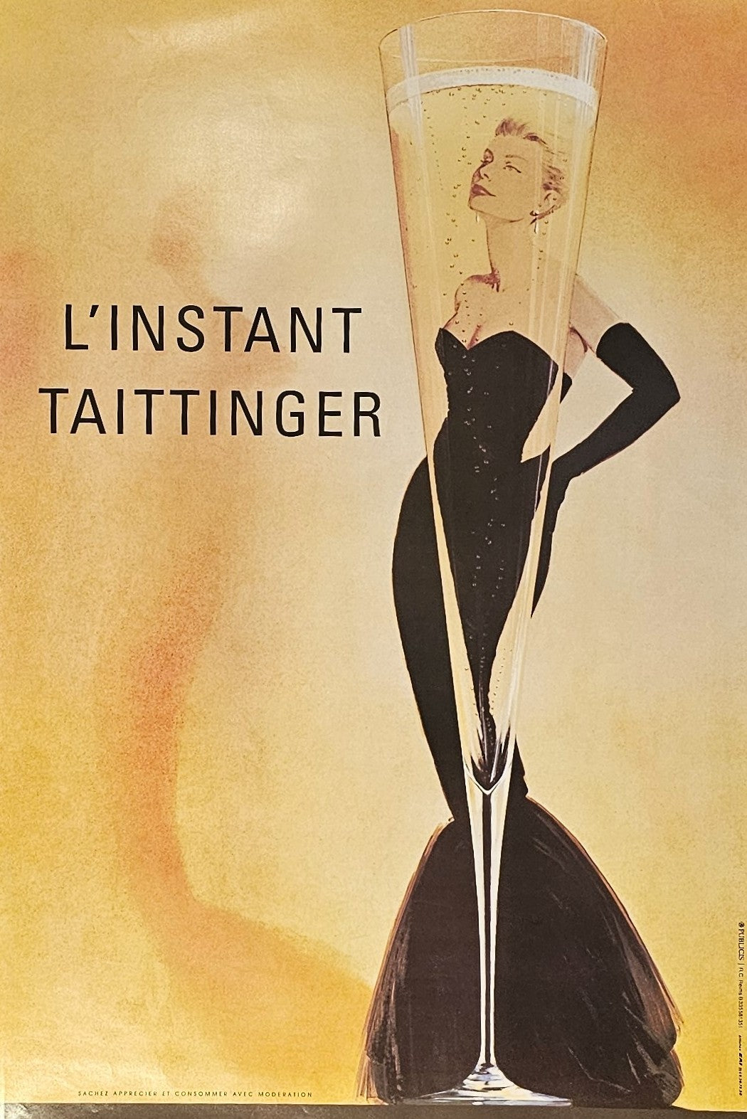 Taittenger Champagne - Authentic Vintage Poster