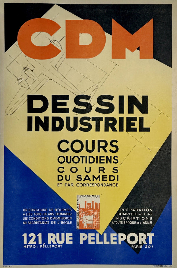 CDM Dessin Industriel - Authentic Vintage Poster