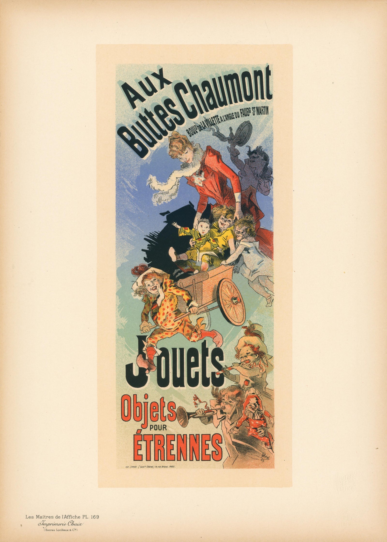 Aux Buttes Chaumont by Cheret, Maîtres de l'Affiche - Authentic Vintage Illustration