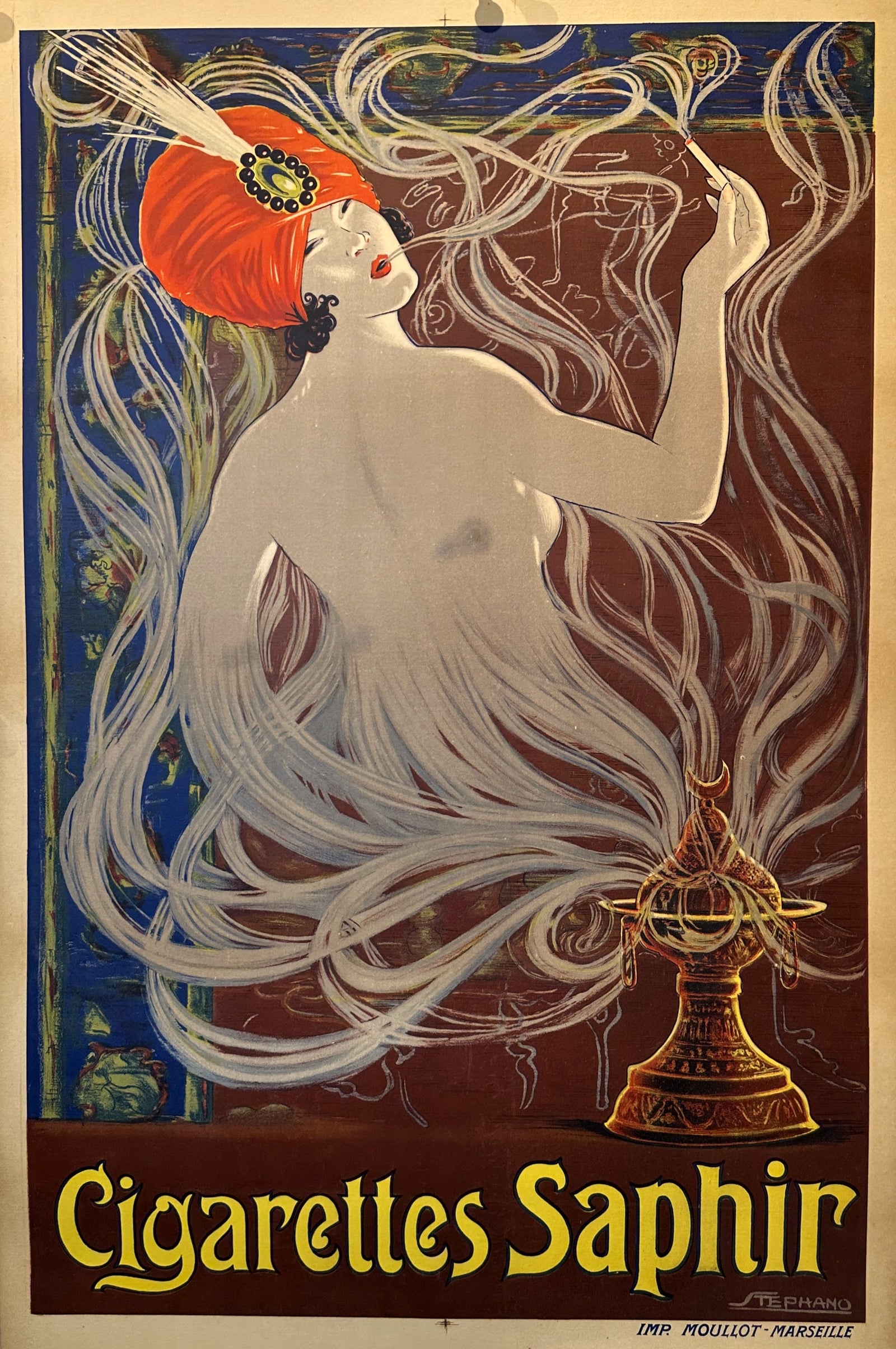 Cigarettes Saphir - 3 - Authentic Vintage Poster