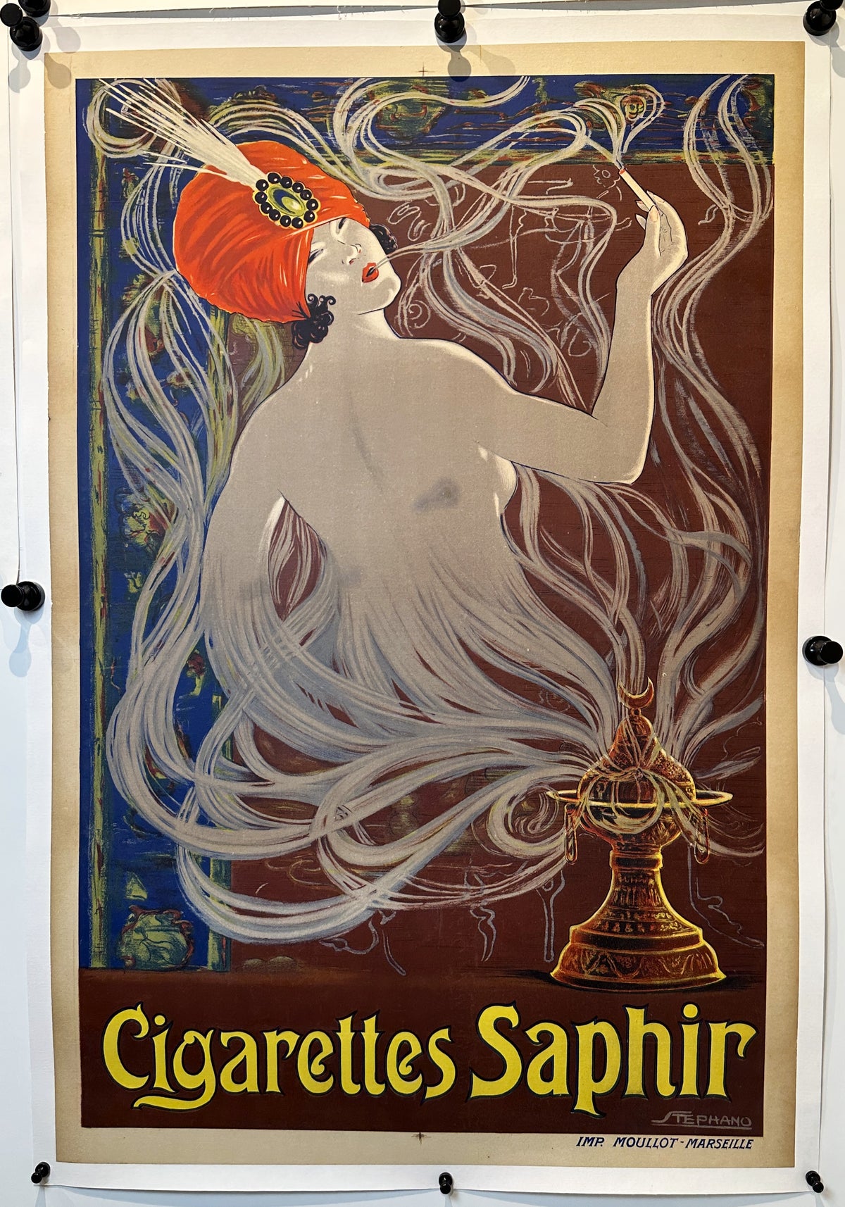 Cigarettes Saphir - 3 - Authentic Vintage Poster