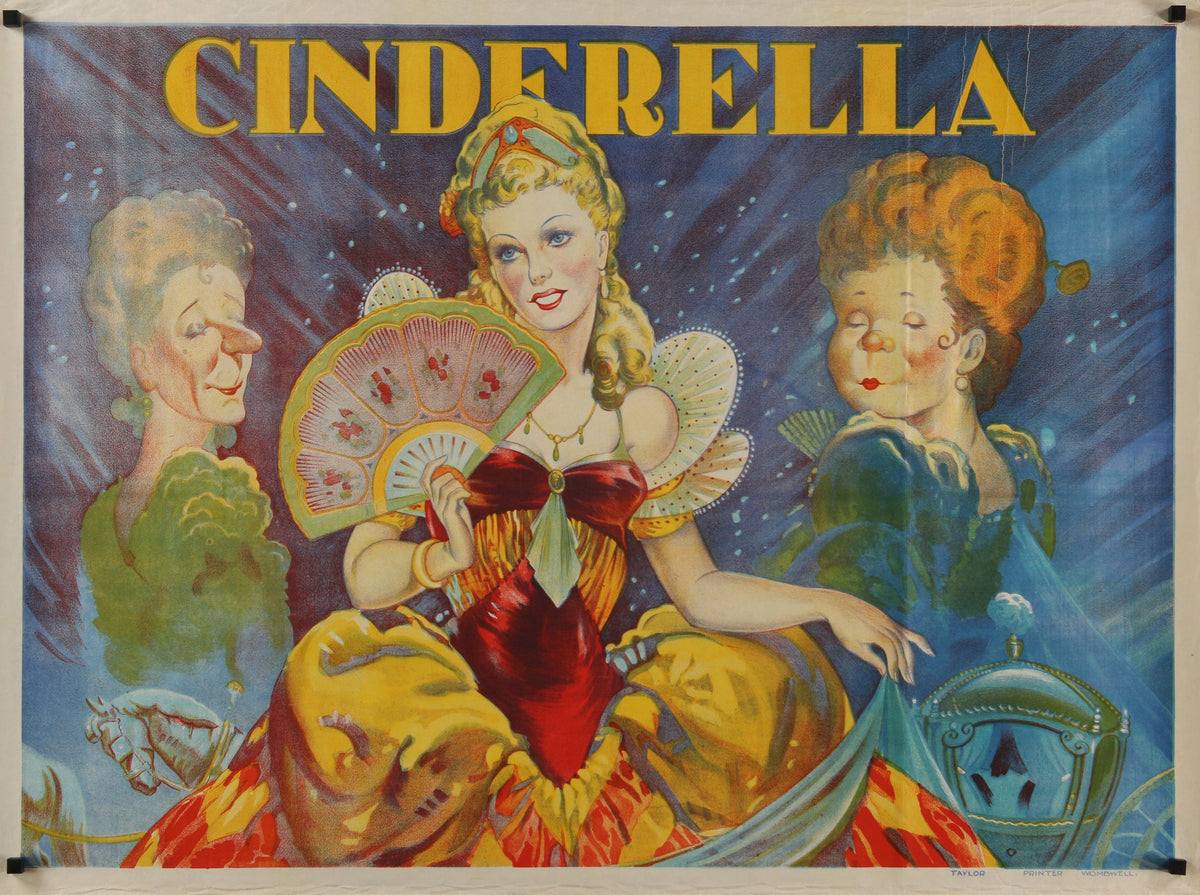 Cinderella, British Stage Play - Authentic Vintage Poster