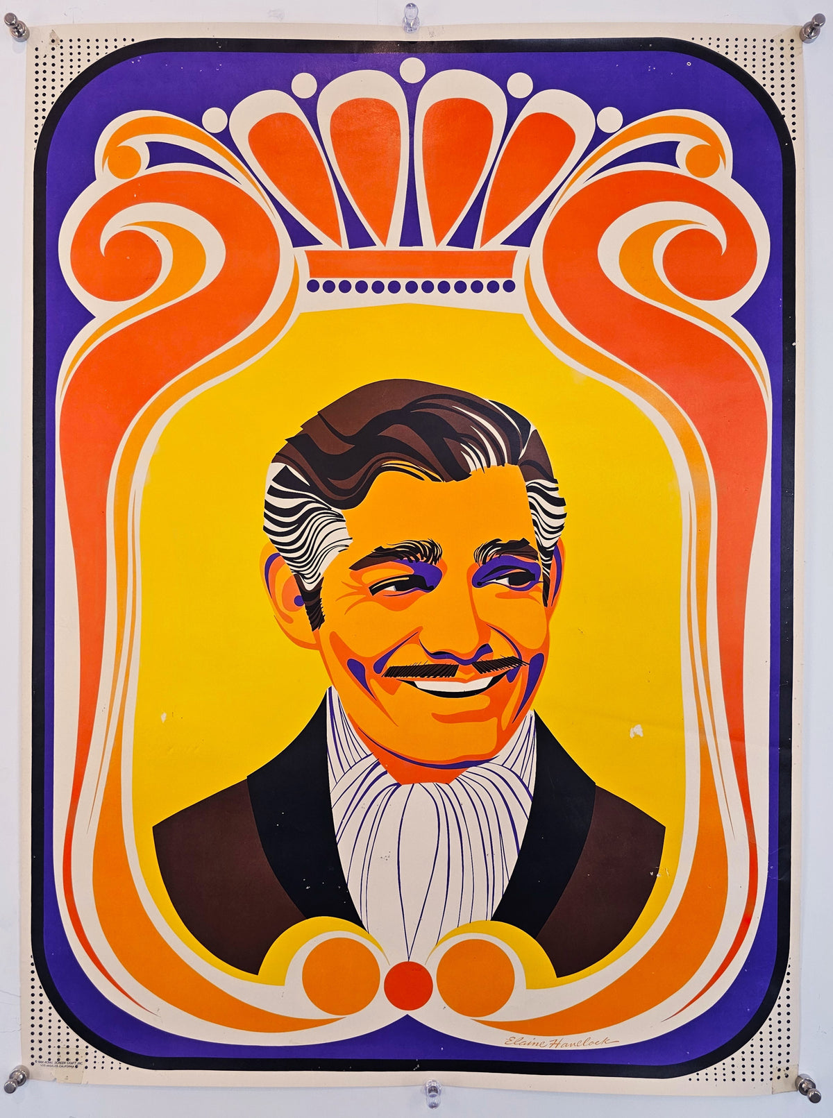 Clarke Gable by Elaine Havelock - Original Vintage Poster