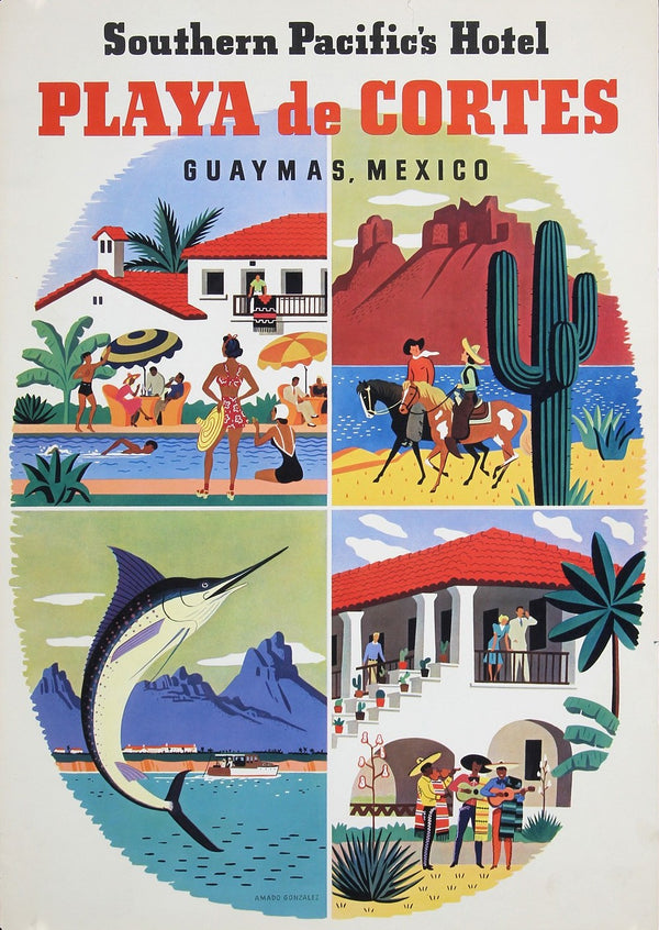 Playa de Cortes, Southern Pacific - Authentic Vintage Poster