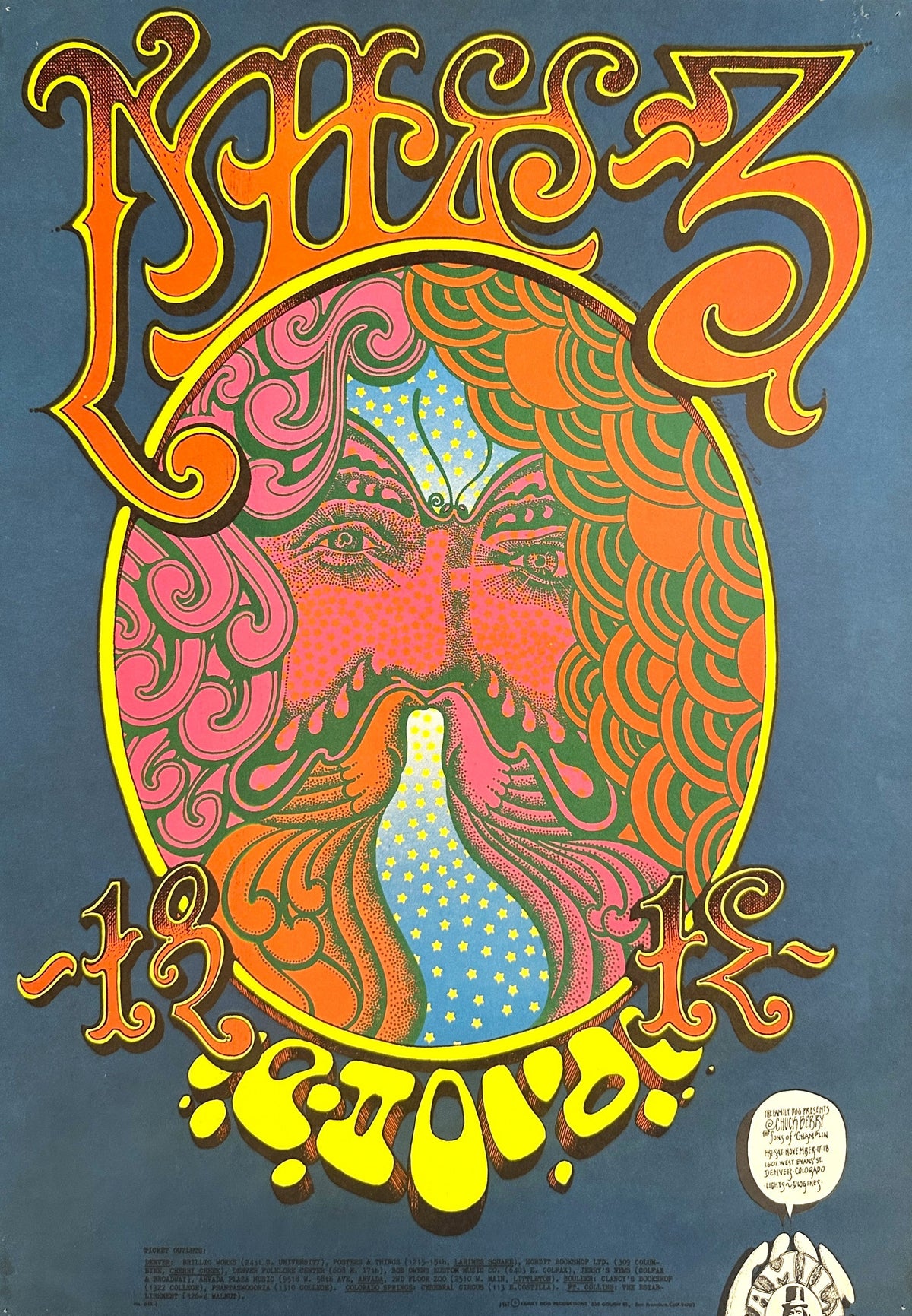 Chuck Berry by Rick Griffin & Moscoso (FD-D12-1) - Original Vintage Poster