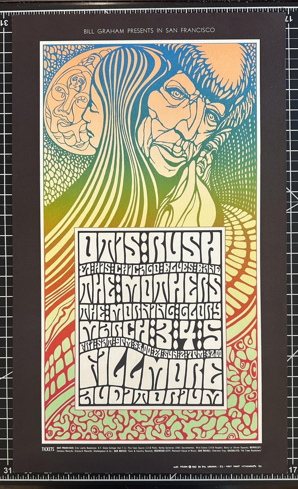 Otis Rush, The Mothers by Wes Wilson (BG-53-1) - Original Vintage Poster