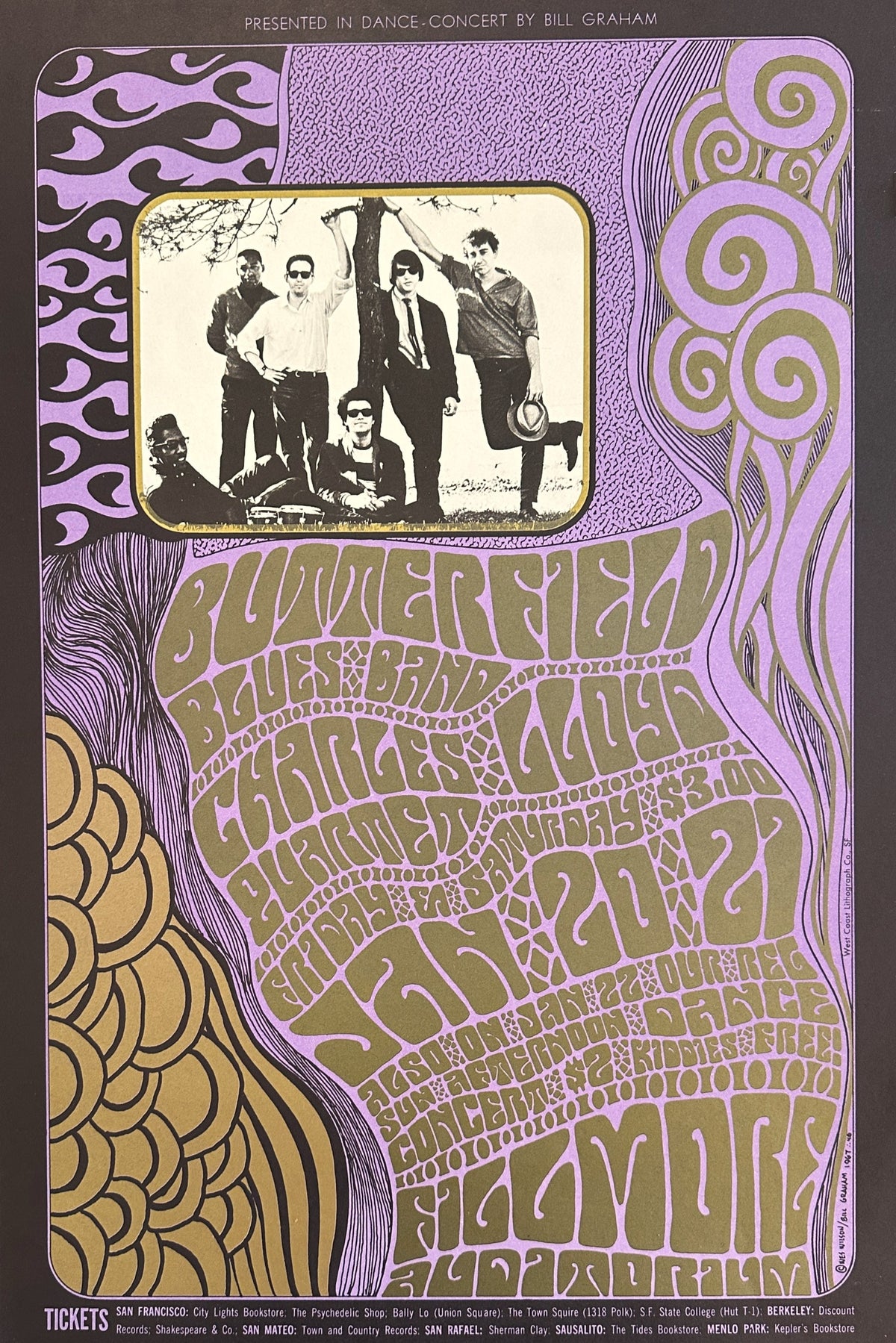 Butterfield Blues Band by Wes Wilson (BG-46-1) - Original Vintage Poster