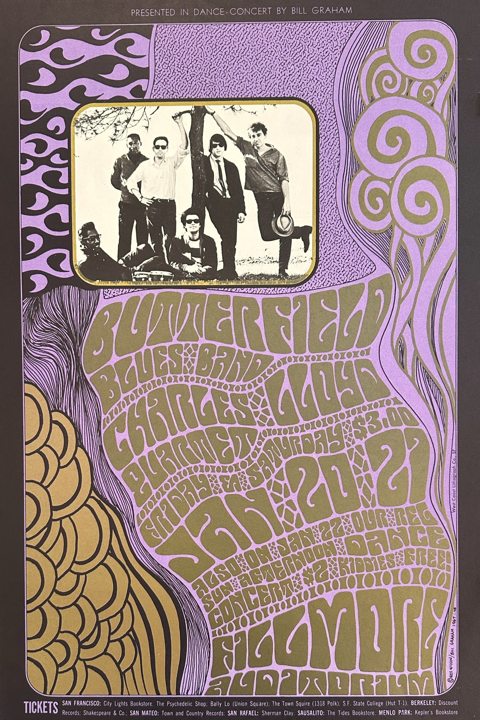 Butterfield Blues Band by Wes Wilson (BG-46-1) - Original Vintage Poster