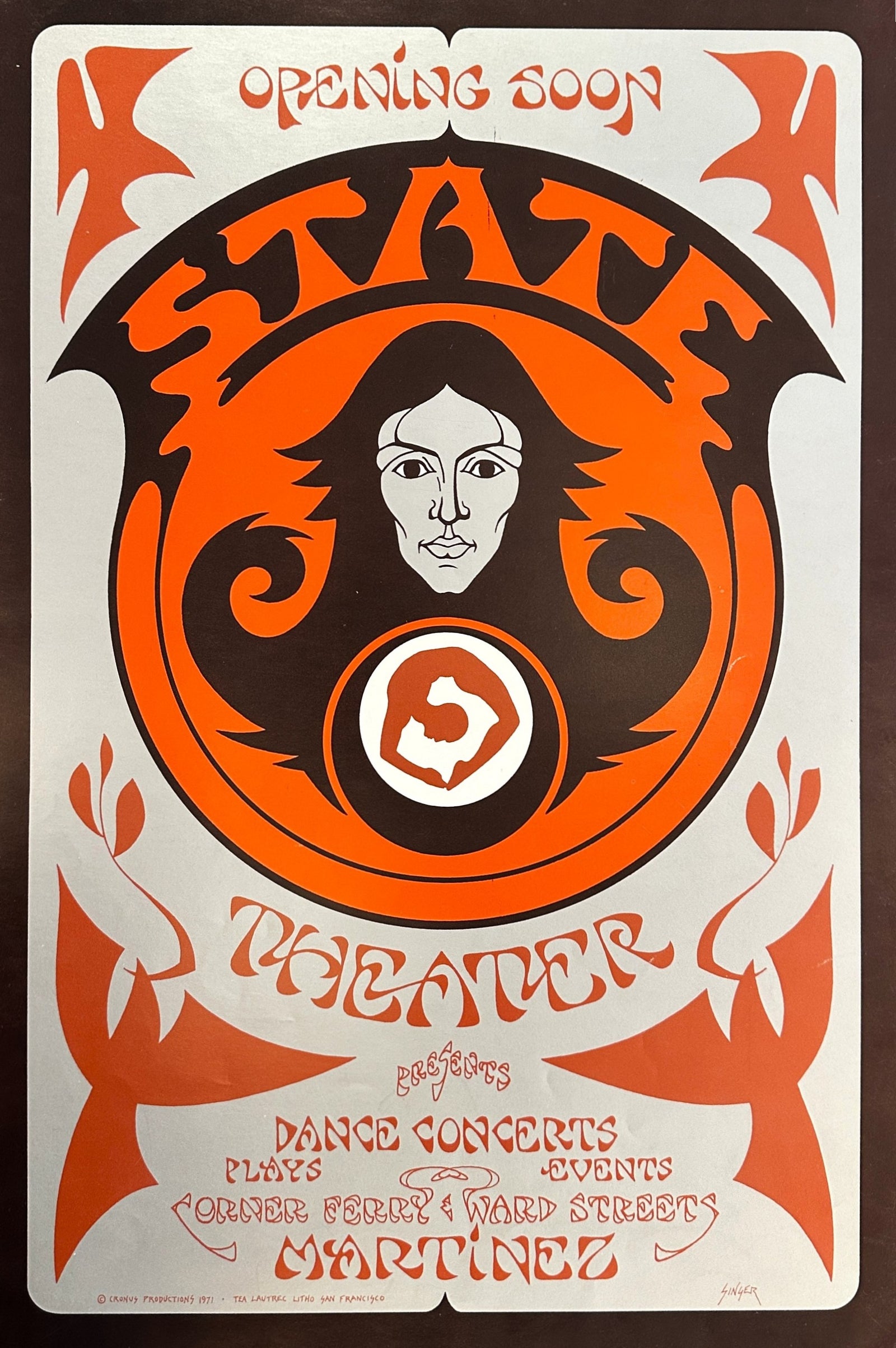 State Theater by David Singer - Original Vintage Poster