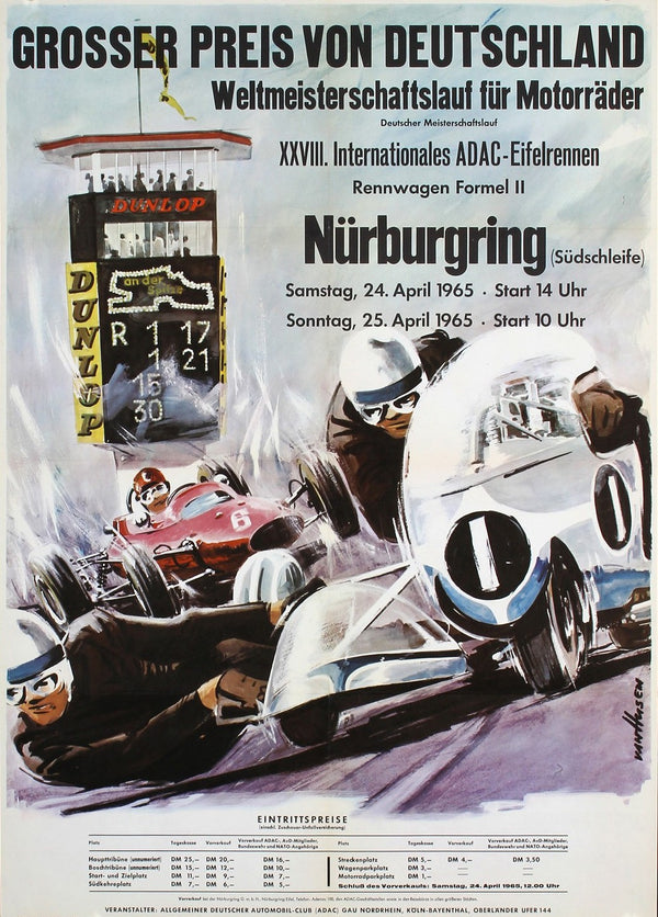 German Grand Prix, Nürburgring - Authentic Vintage Poster