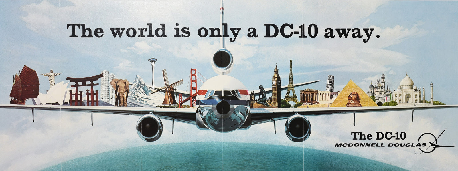 DC-10, McDonnell Douglas - Authentic Vintage Poster