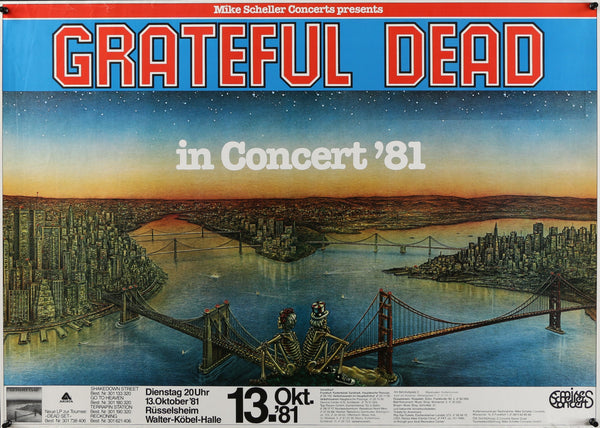 Grateful Dead in Concert, Germany - Authentic Vintage Poster
