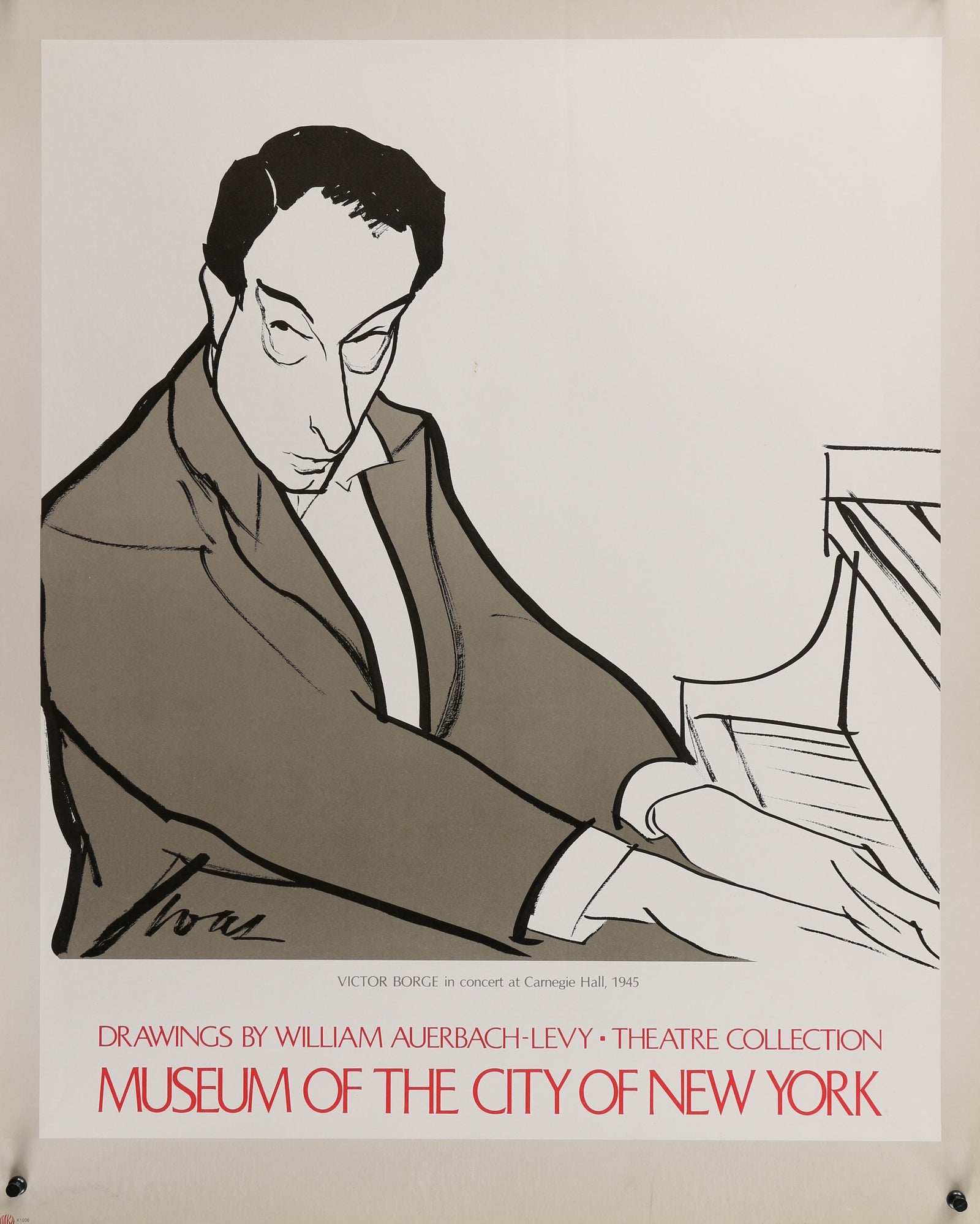 Victor Borge by William Auberch-Levy - Authentic Vintage Poster