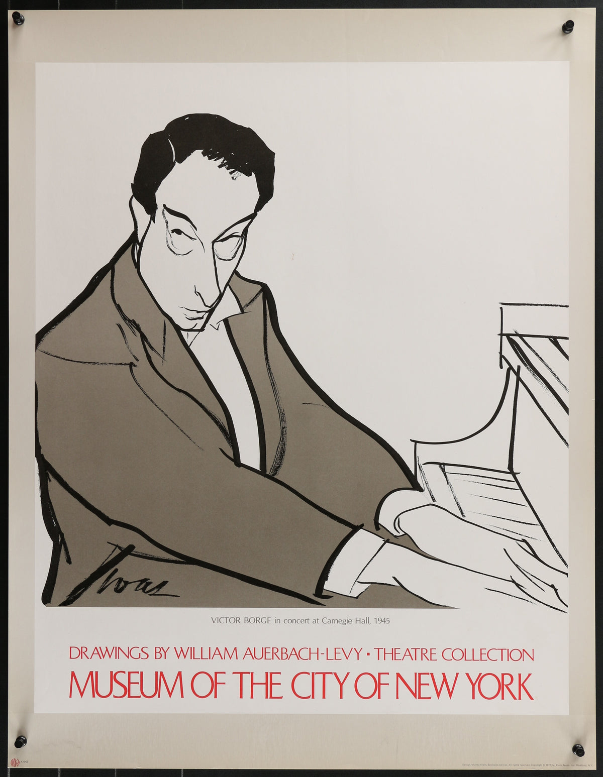 Victor Borge by William Auberch-Levy - Authentic Vintage Poster