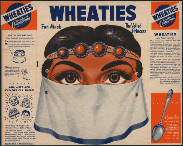 The Veiled Princess- Wheaties Box Mask - Authentic Vintage Ephemera