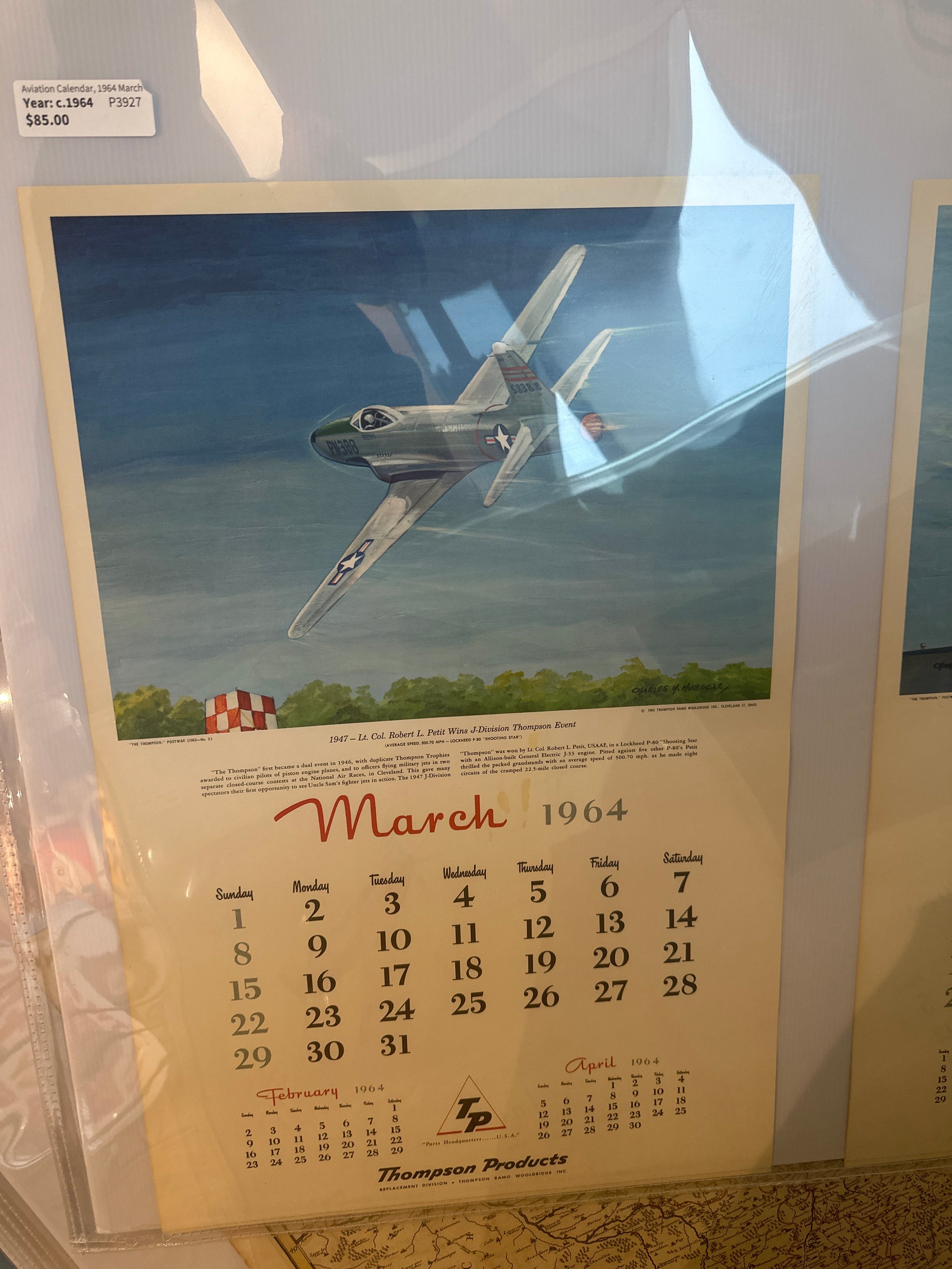 Aviation Calendar, 1964 March - Authentic Vintage Posters