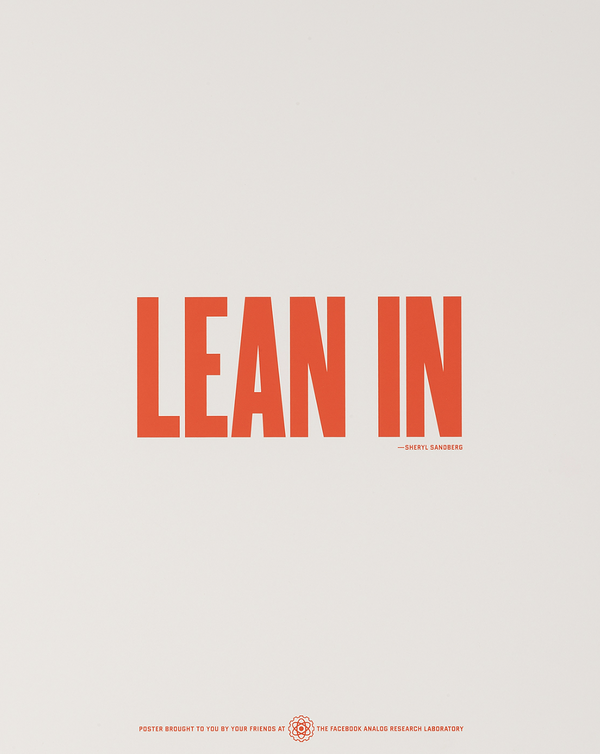 Lean In- Facebook HQ - Authentic Vintage Poster
