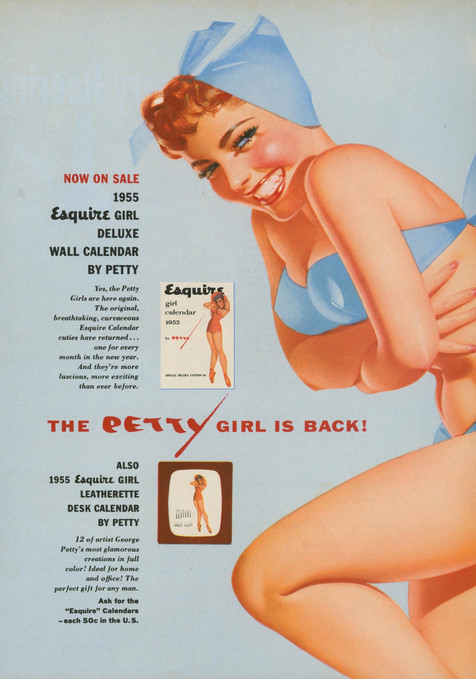 Esquire Illustration- The Petty Girl - Authentic Vintage Vintage Ad