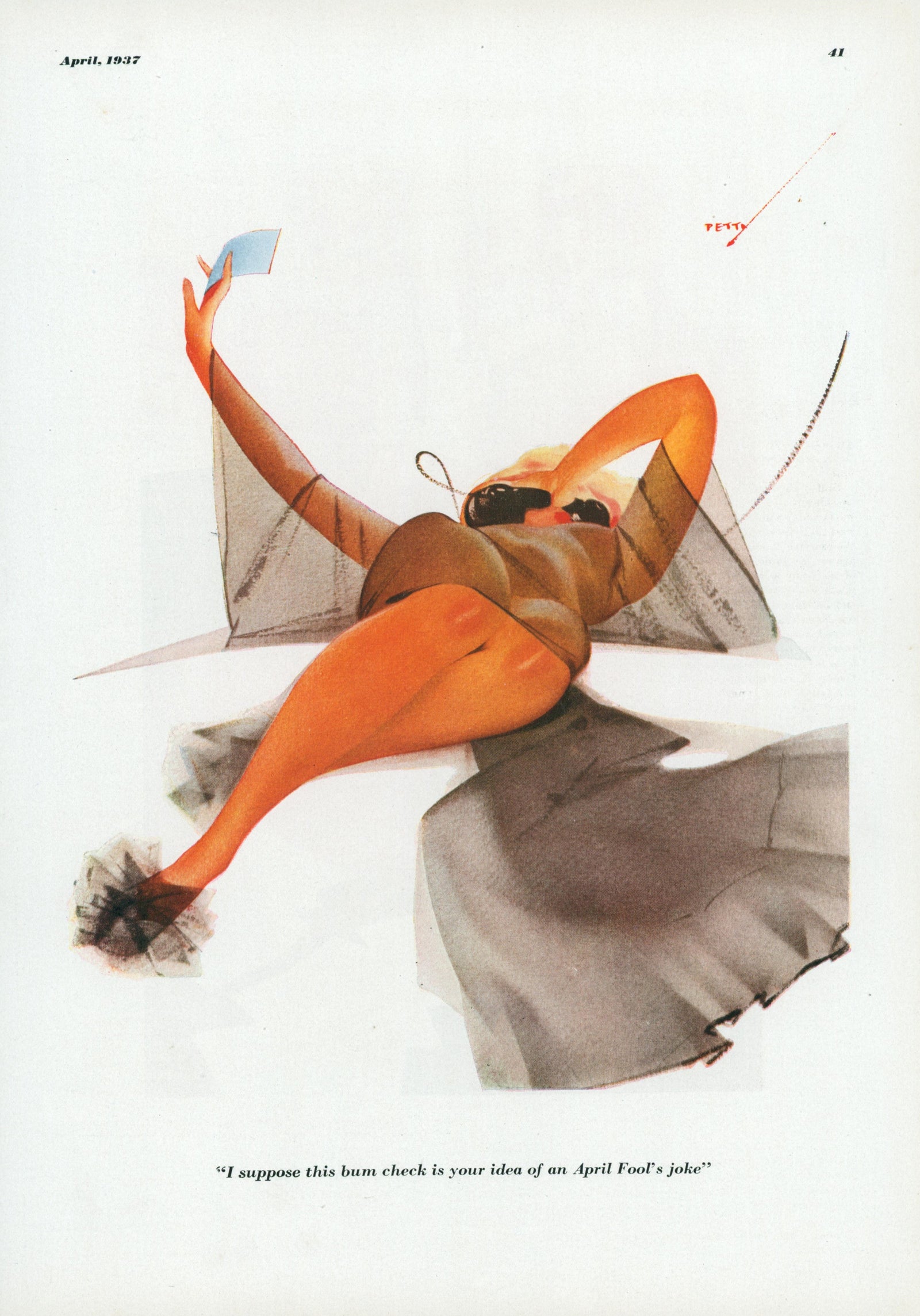 Esquire Illustration- April Fools - Authentic Vintage Illustration