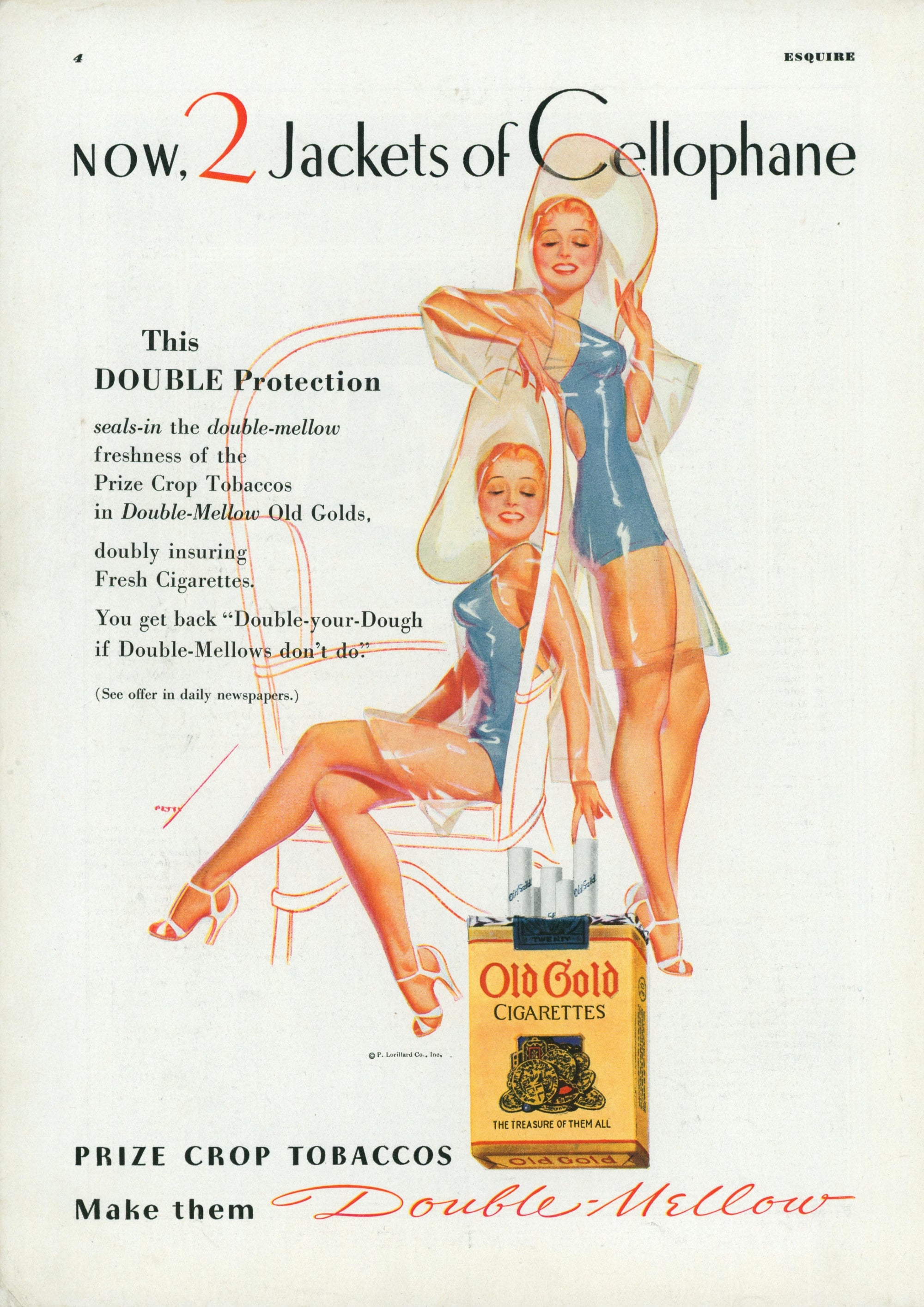 Esquire Illustration- Cellophane Girls - Authentic Vintage Vintage Ad