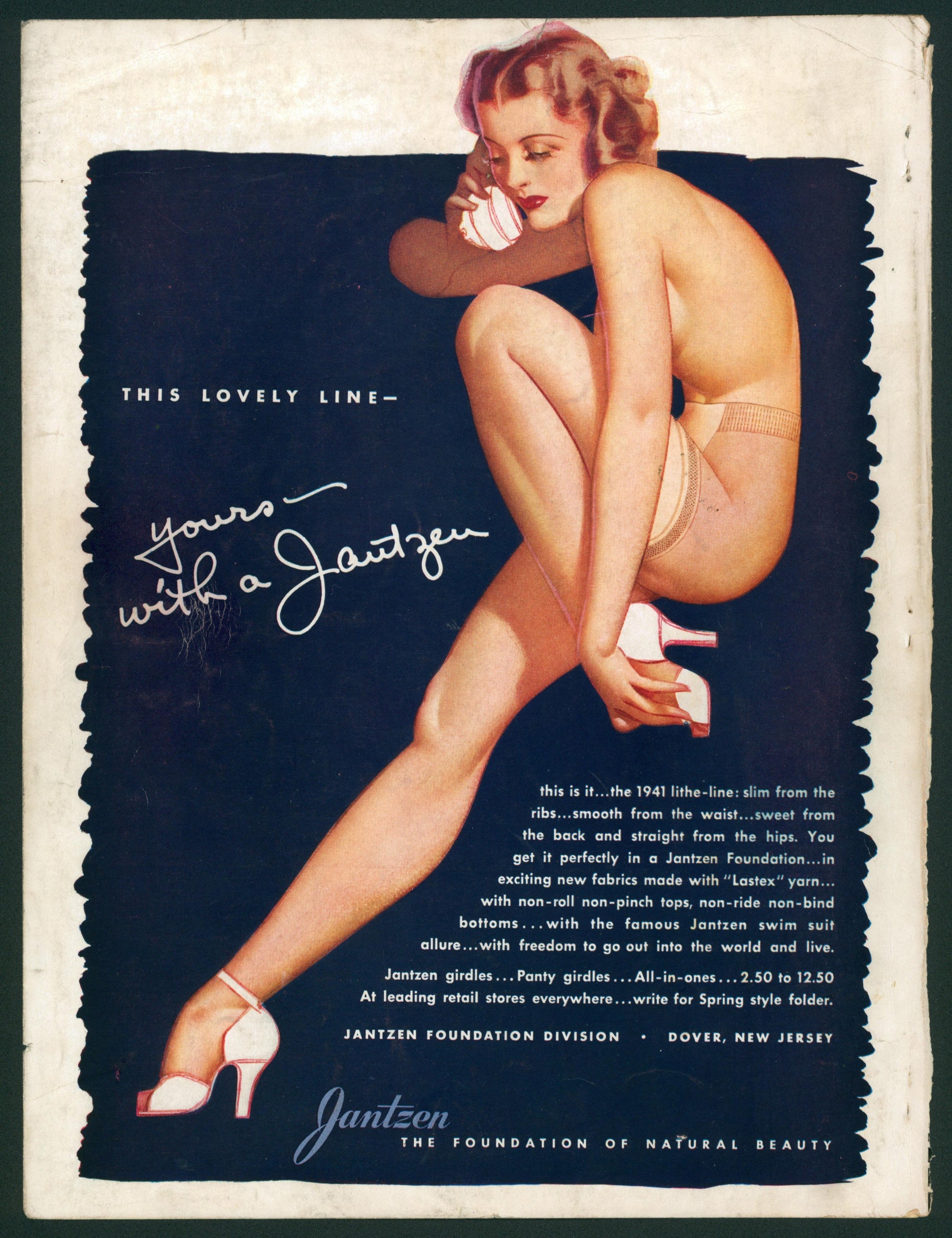 Esquire Illustration- This Lovely Line - Authentic Vintage Illustration