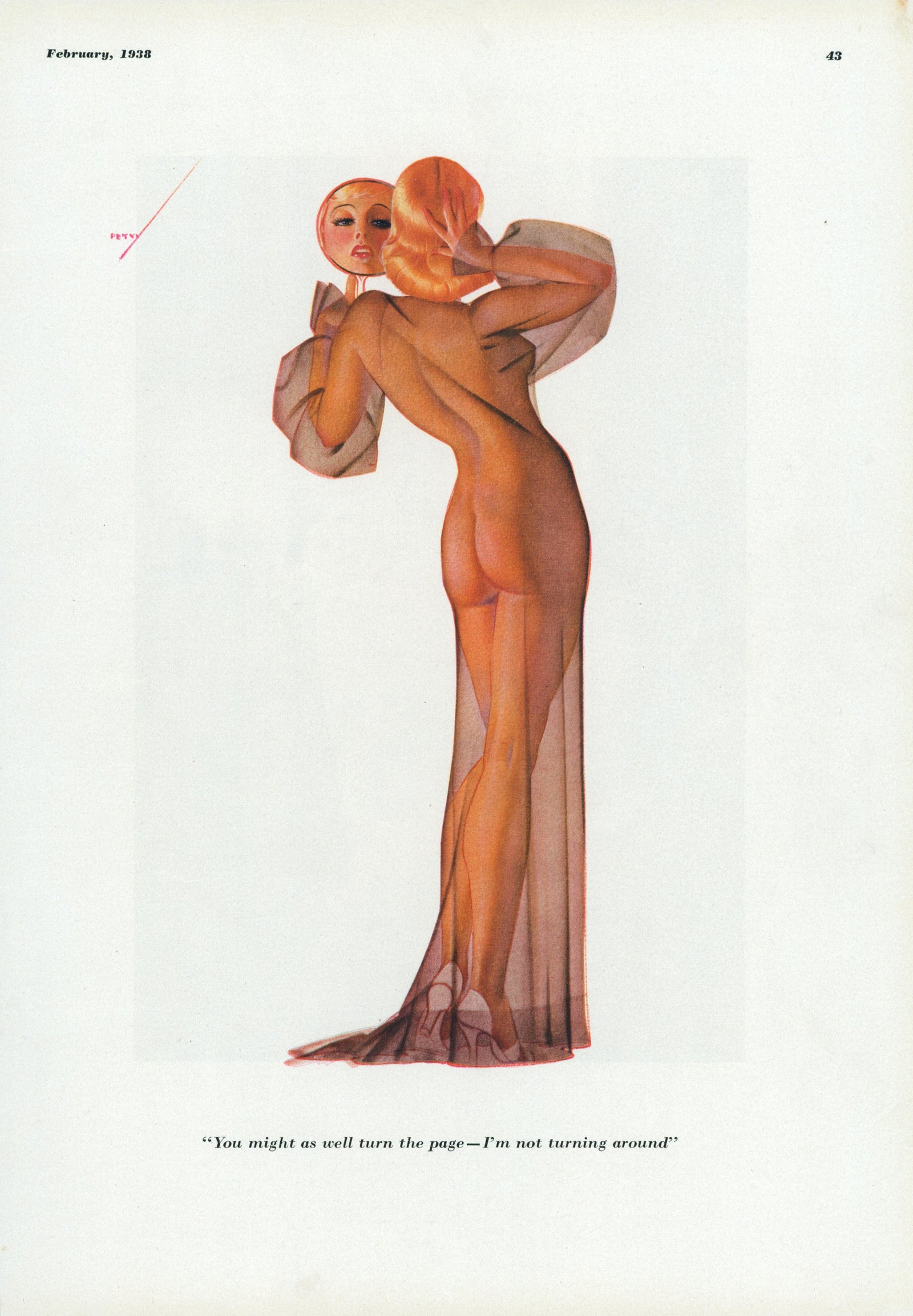 Esquire Illustration- Turn the Page - Authentic Vintage Illustration