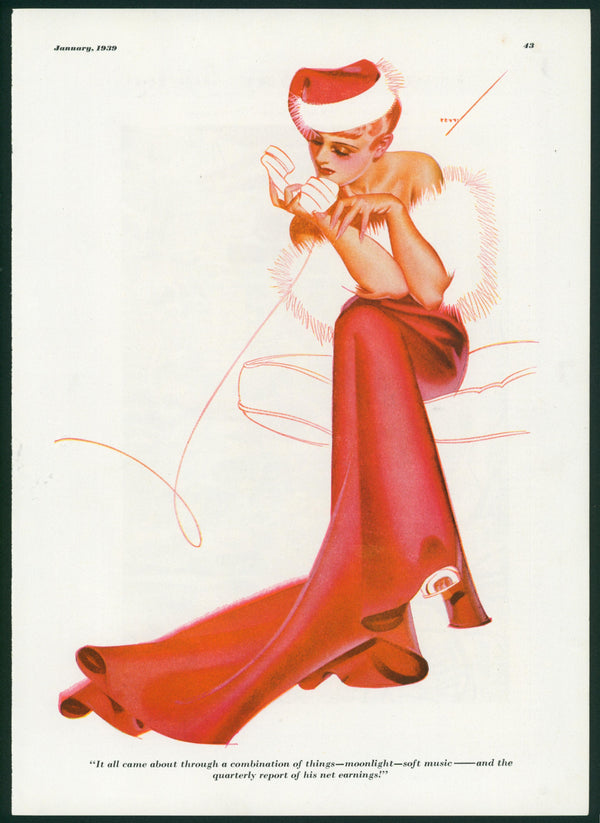 Esquire Illustration- Mrs. Claus - Authentic Vintage Illustration
