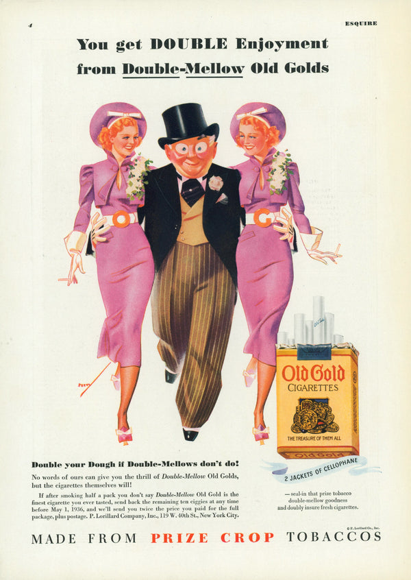Esquire Illustration- Double Enjoyment - Authentic Vintage Vintage Ad