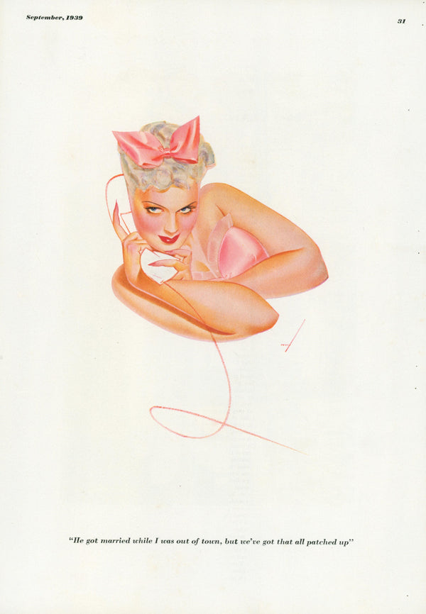 Esquire Illustration- He's Married - Authentic Vintage Illustration
