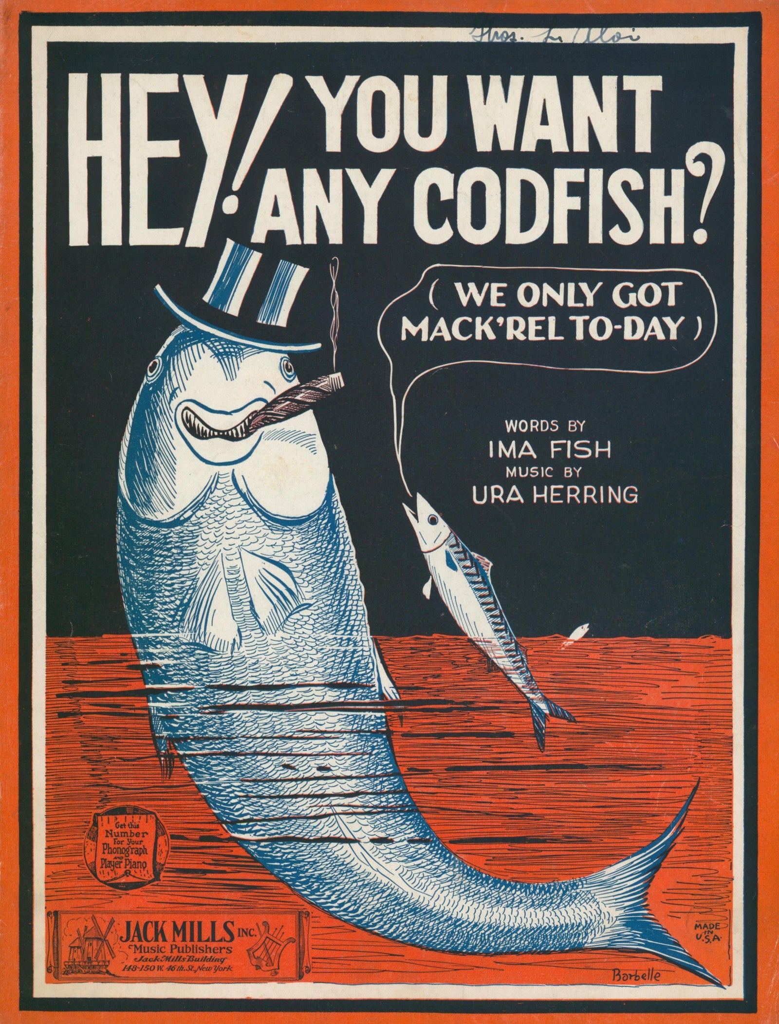 Hey! You want any Codfish? - Authentic Vintage Cover Art