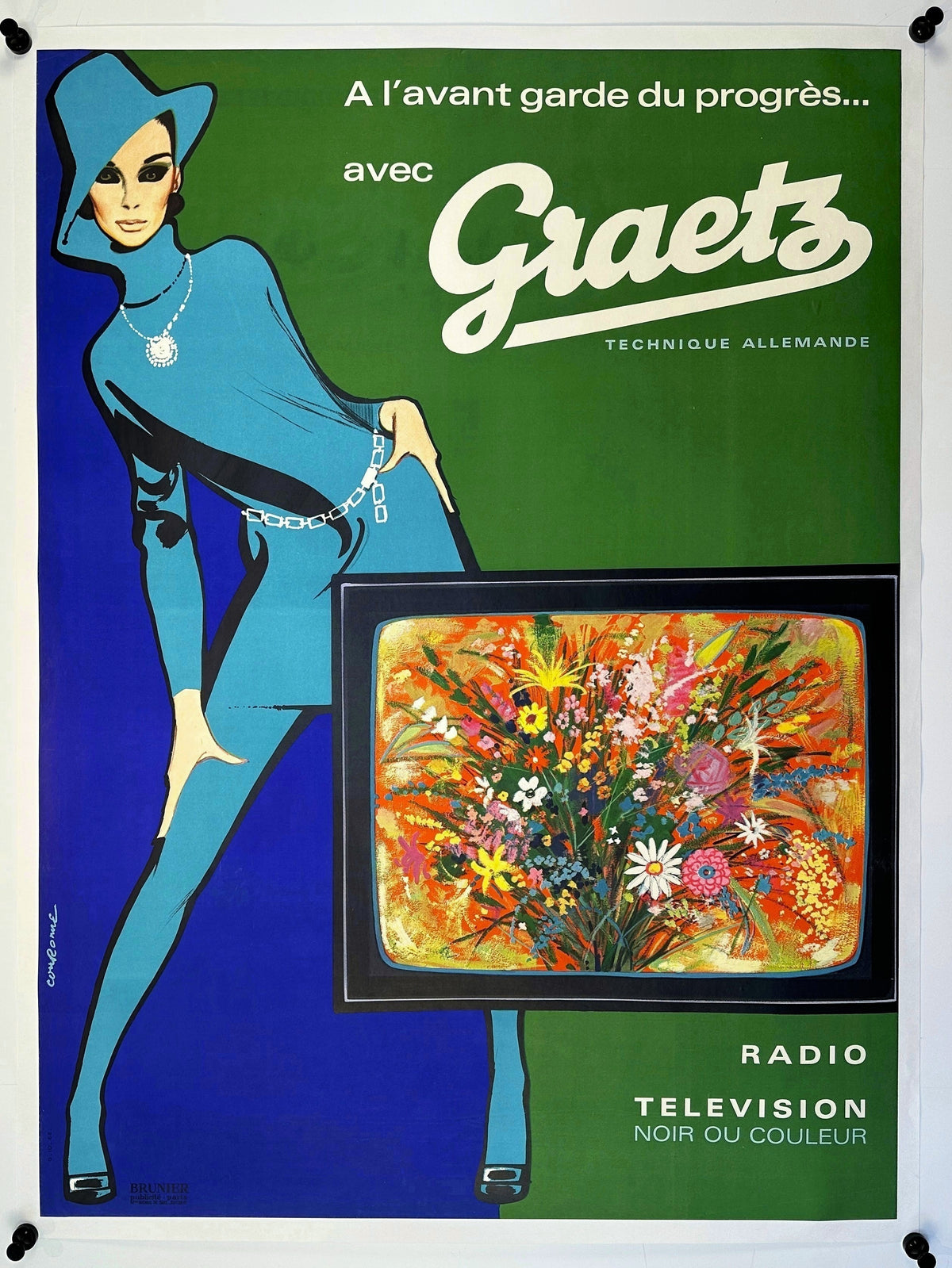 Graetz, Color Television - Authentic Vintage Poster