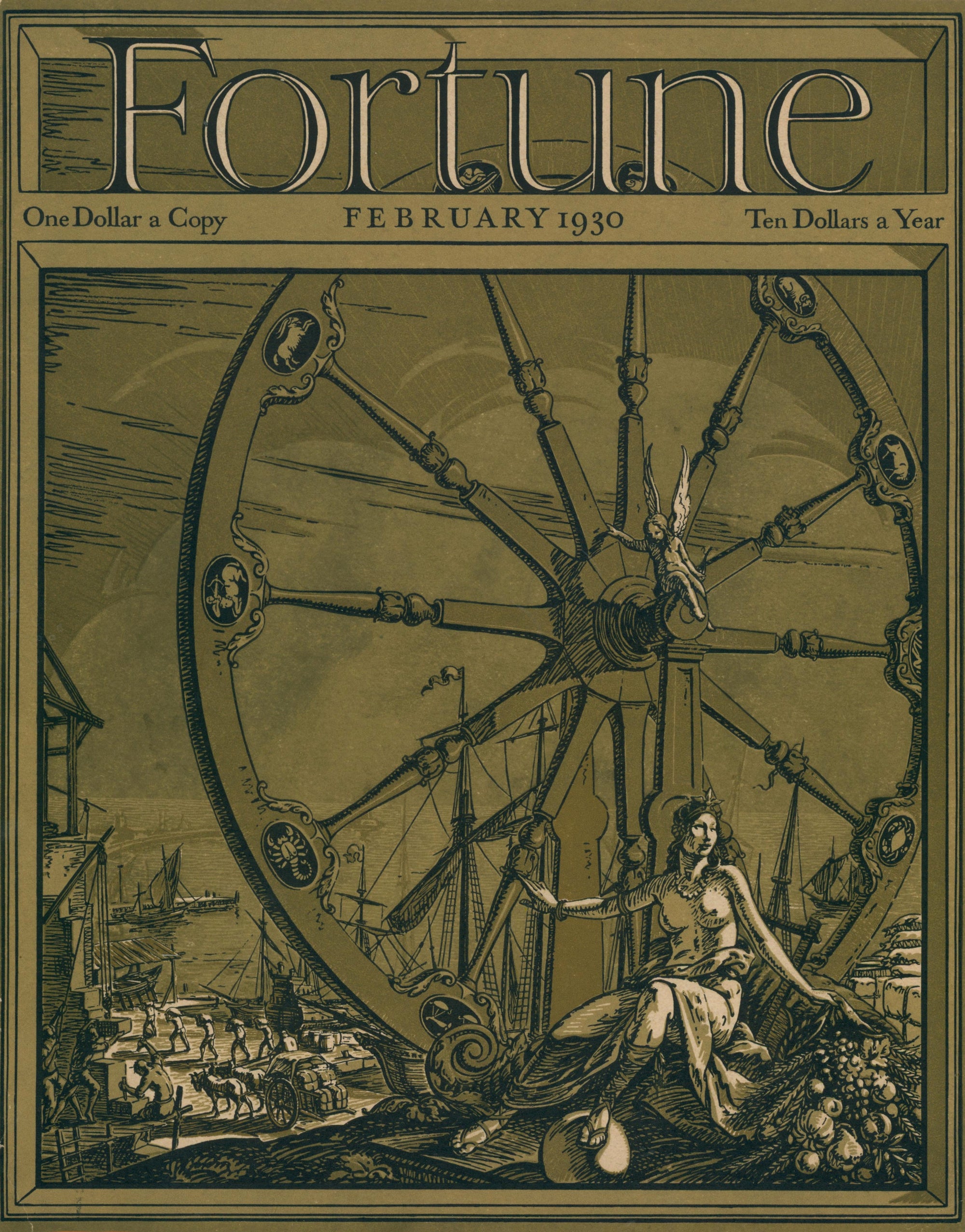 Lost at Sea- Fortune Magazine - Authentic Vintage Cover Art