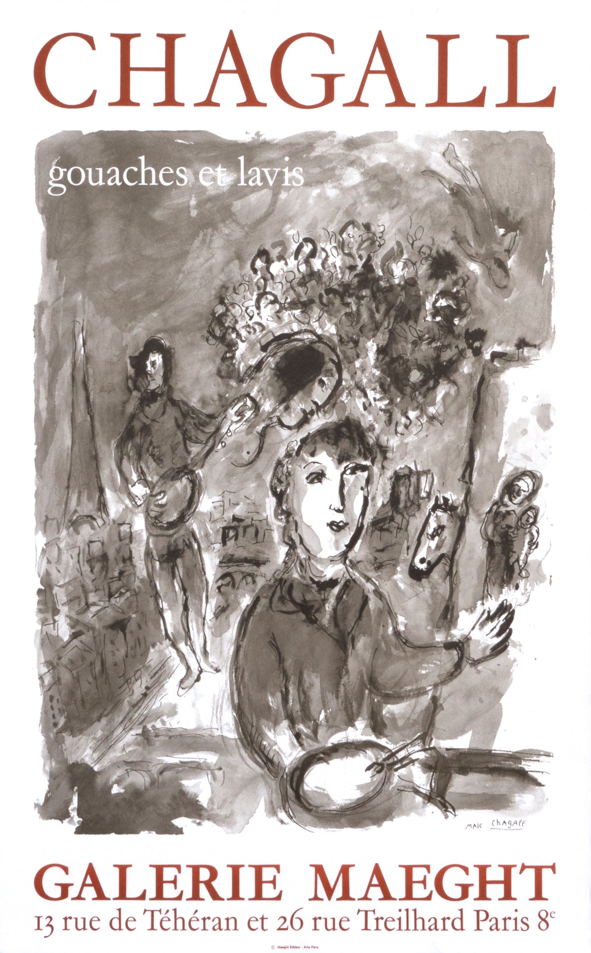 Chagall- Galerie Maeght - Authentic Vintage Poster