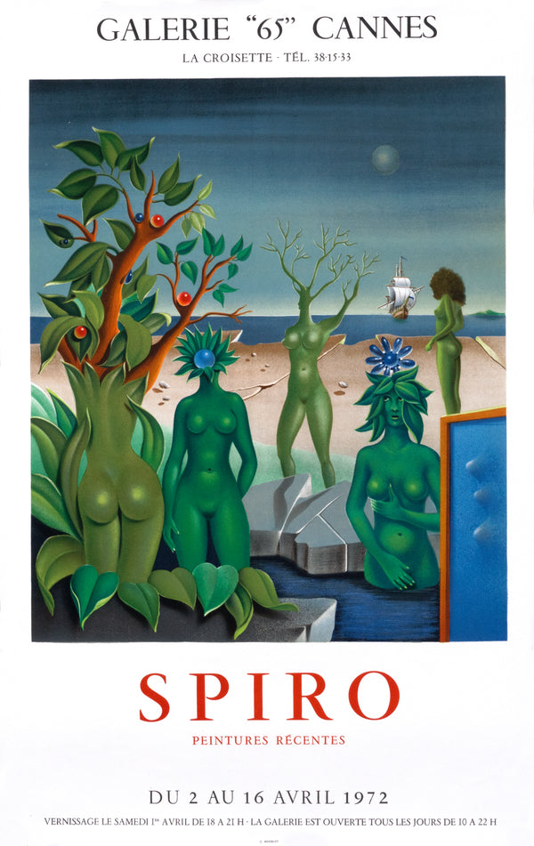 Spiro, Galerie "65" Cannes - Authentic Vintage Poster