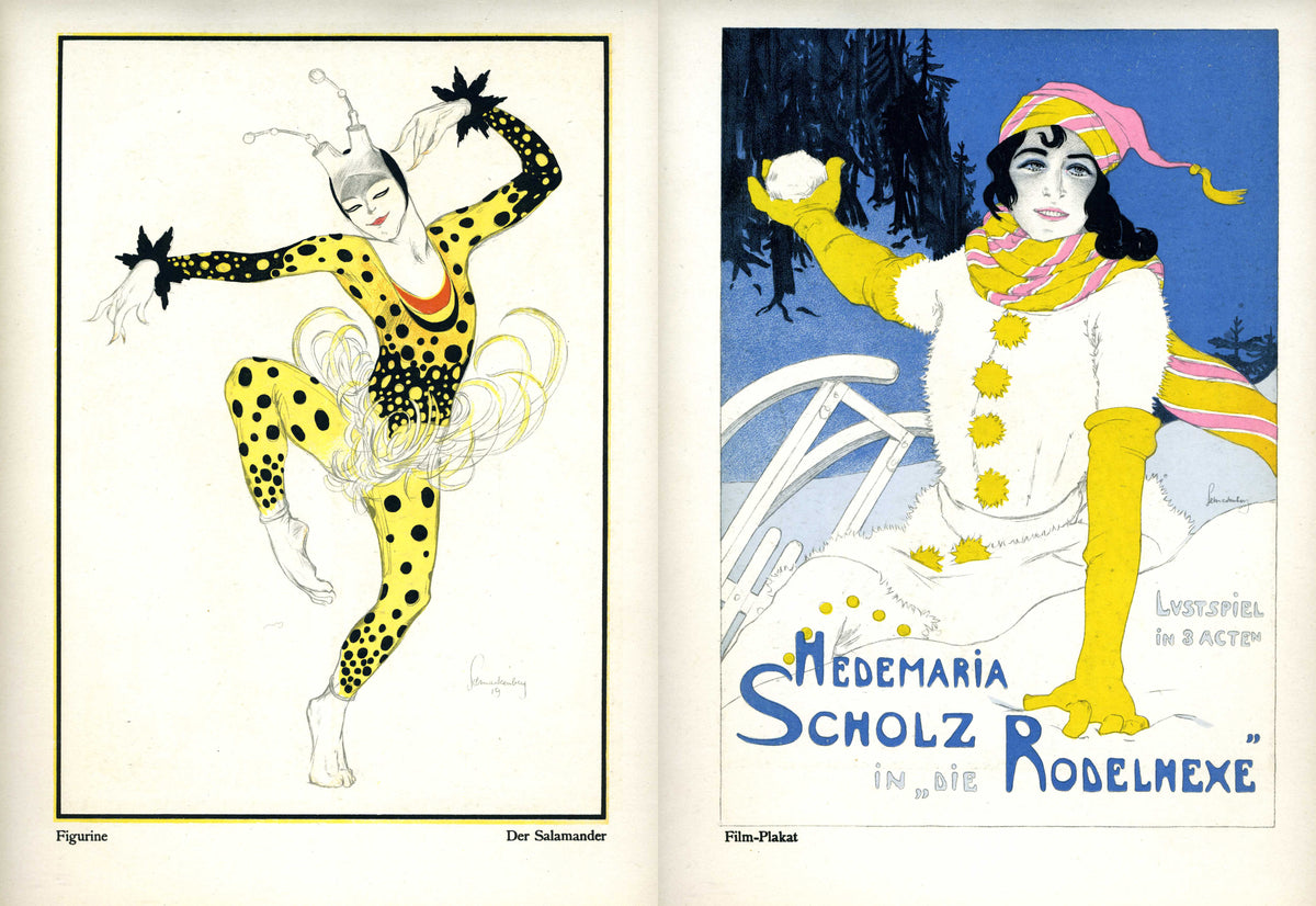 Der Salamander/Die Rodelhexe (double-sided) - Authentic Vintage Illustration