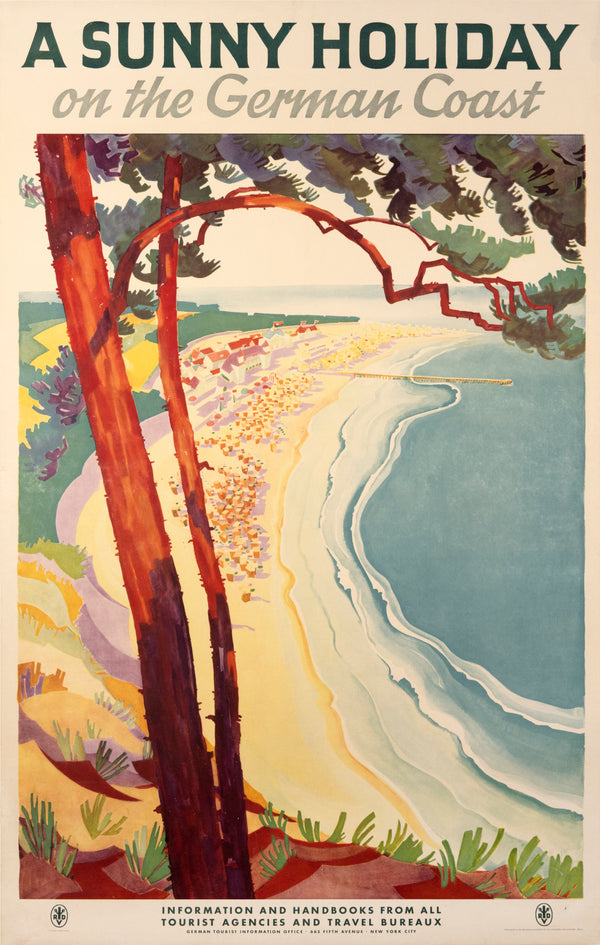 A Sunny Holiday on the German Coast - Authentic Vintage Poster