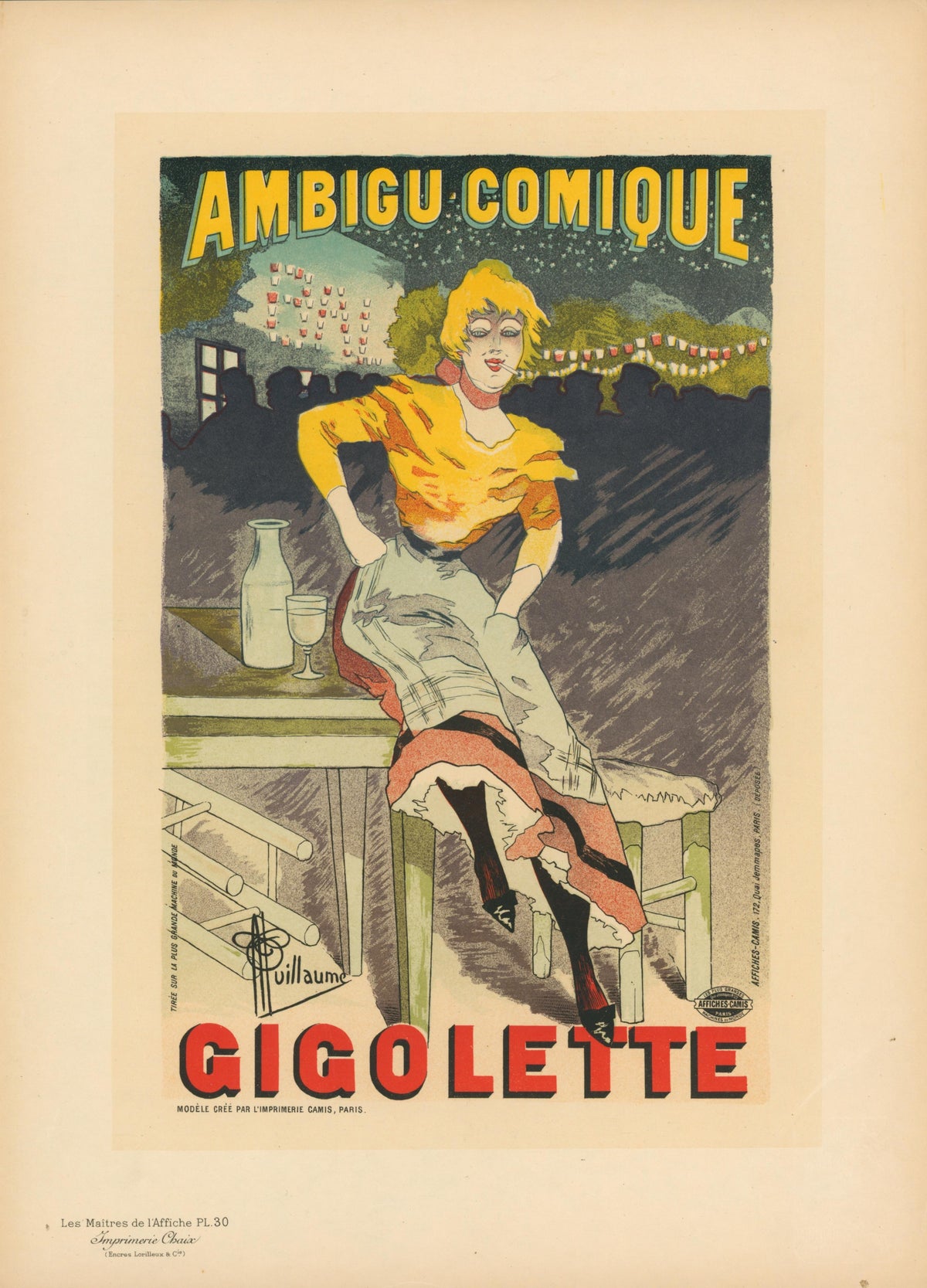 Gigolette (from Maitres de l&#39;Affiche) - Authentic Vintage Illustration