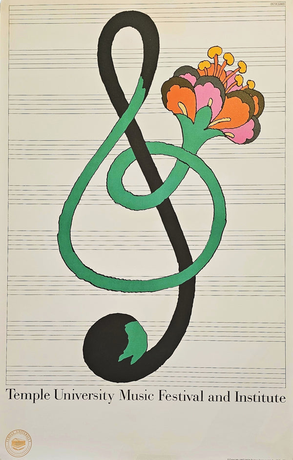 Temple University Music Festival by Milton Glaser - Authentic Vintage Poster