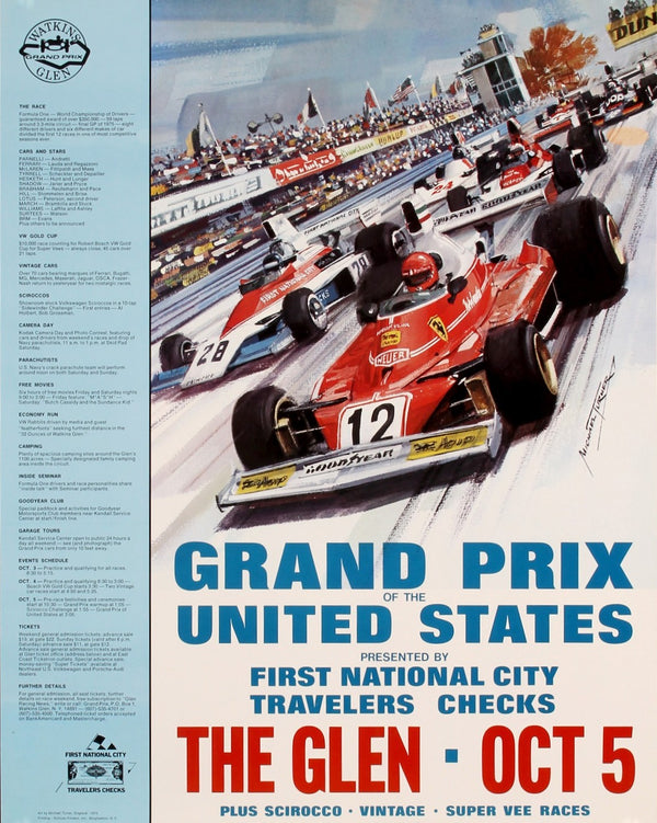 USA Grand Prix, Formula 1 - Authentic Vintage Poster