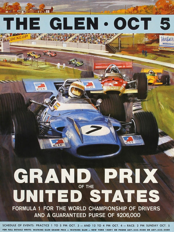 USA Grand Prix, Formula 1 - Authentic Vintage Poster