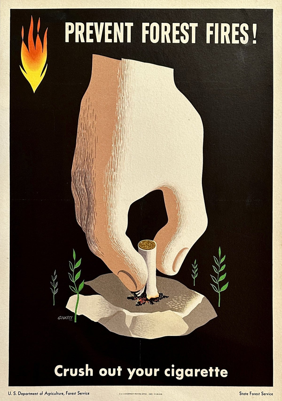 Prevent Forest Fires, WW2 - Authentic Vintage Poster