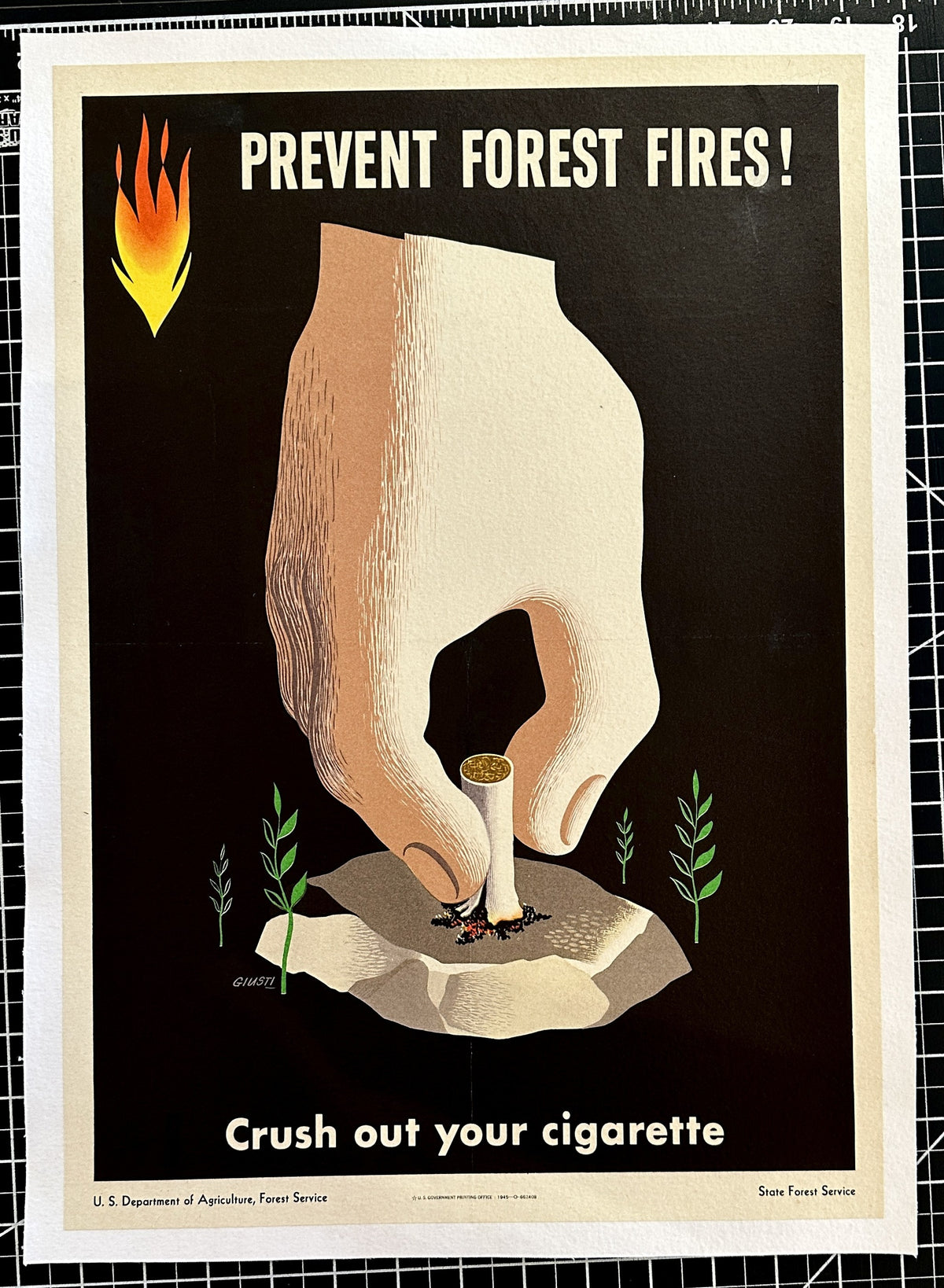 Prevent Forest Fires, WW2 - Authentic Vintage Poster