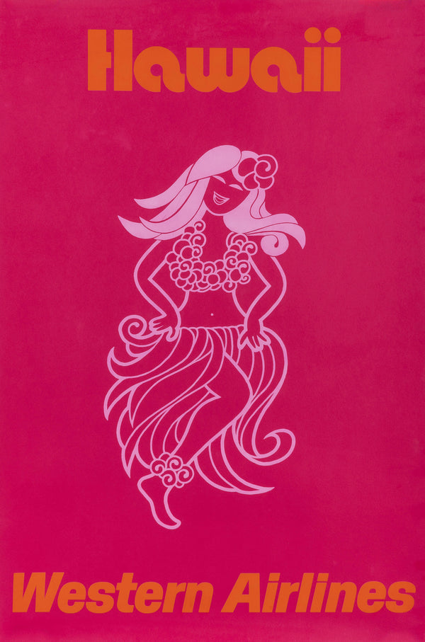 Visit Hawaii, Western Airlines - Authentic Vintage Poster