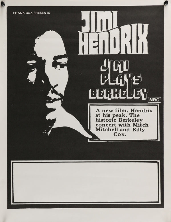 Jimi Hendrix Plays Berkeley - Authentic Vintage Poster
