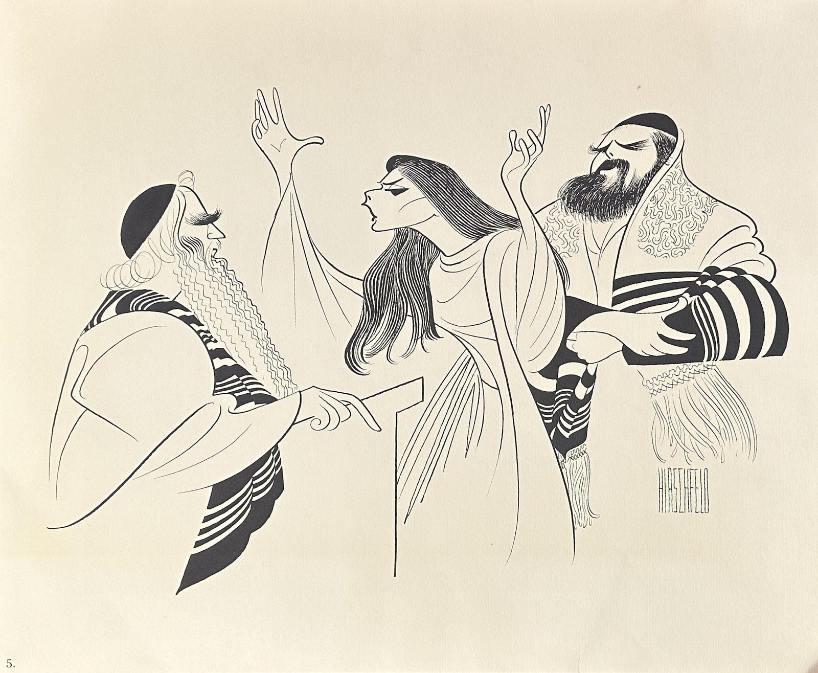 The Exorcism by Hirschfeld - Authentic Vintage Illustration