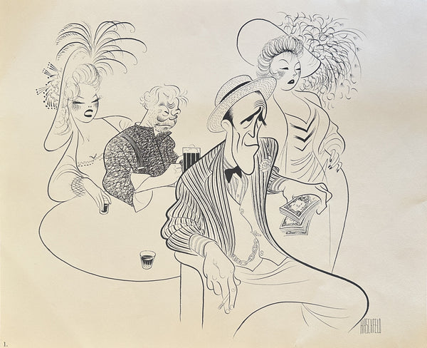 The Velvet Glove by Hirschfeld - Authentic Vintage Illustration